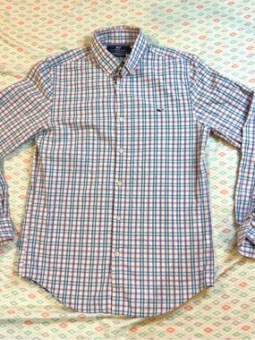 Vineyard Vines Mens Slim Fit Whale Shirt Size Small Plaid Button Up